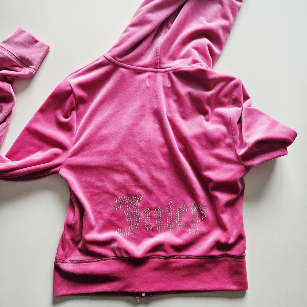 Juicy Couture Fuchsia Hoodie with Rhinestone Logo NWT